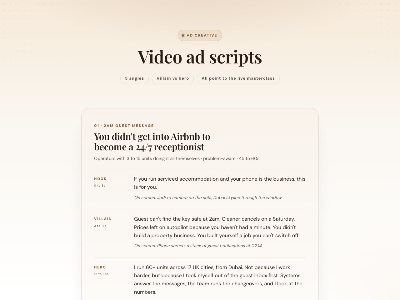 Ad creative scripts preview