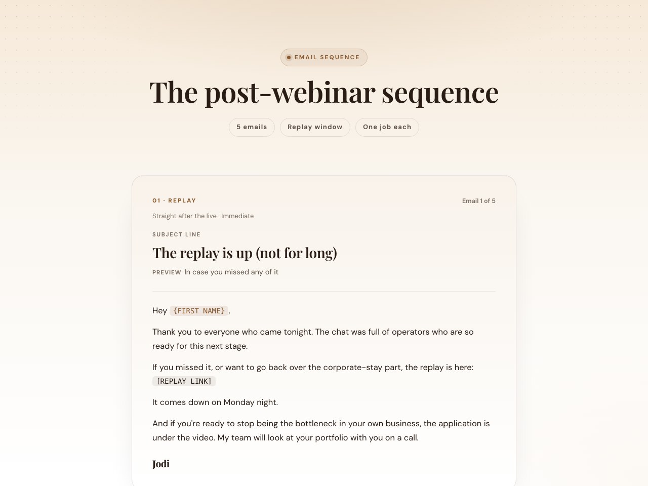 Post-webinar preview